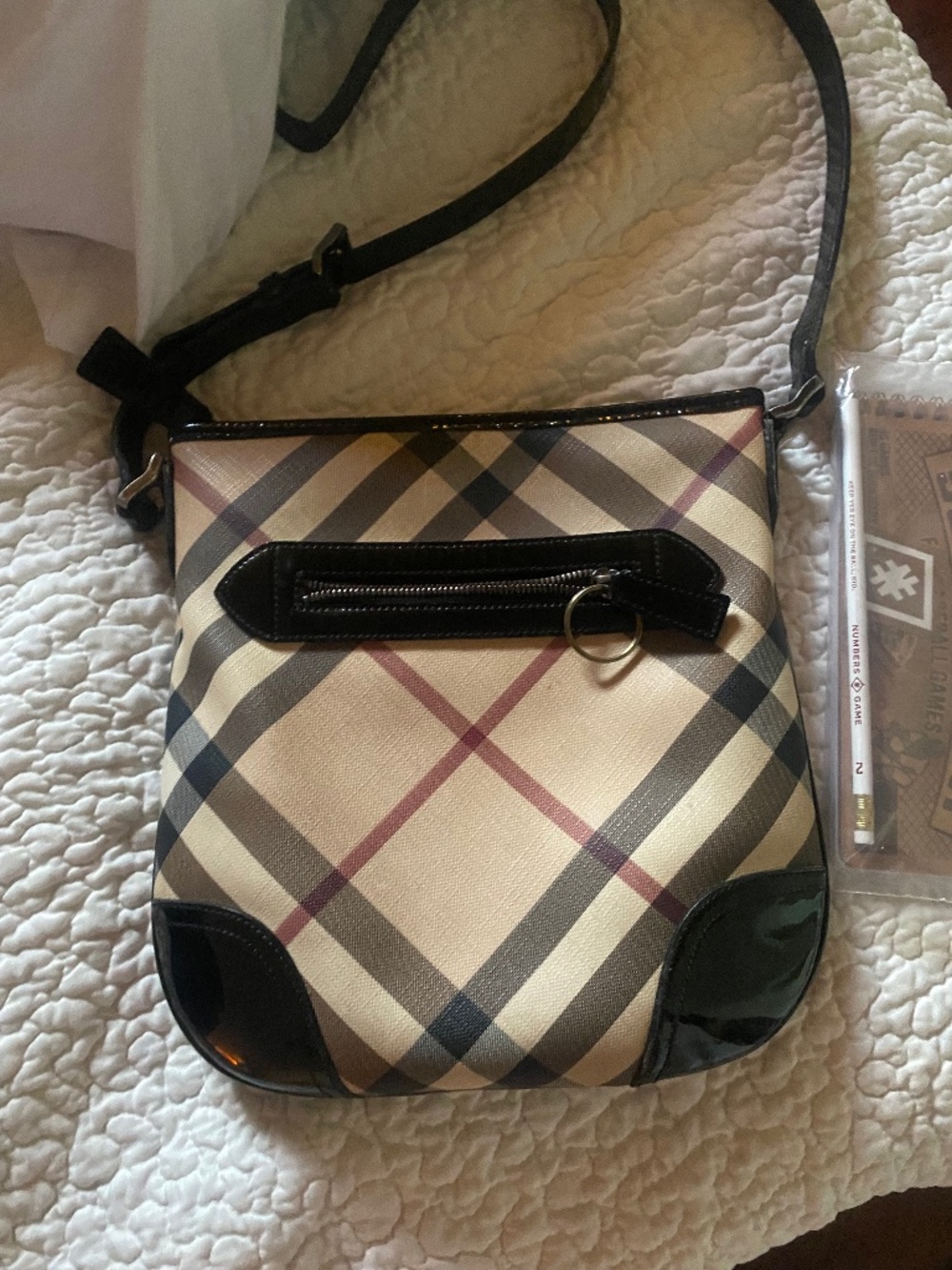 Burberry Supernova Crossbody bag in checkered beige